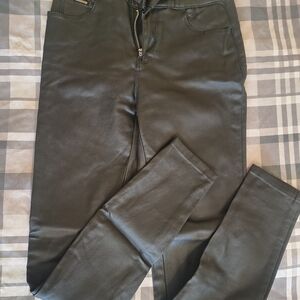SHEIN Black Faux Leather Trousers